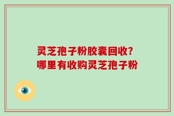 灵芝孢子粉胶囊回收？哪里有收购灵芝孢子粉