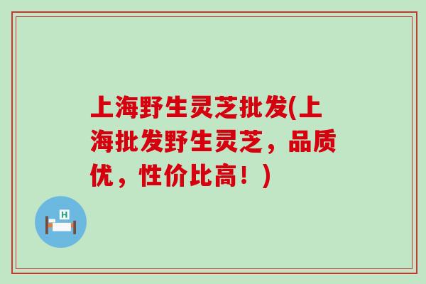 上海野生灵芝批发(上海批发野生灵芝，品质优，性价比高！)