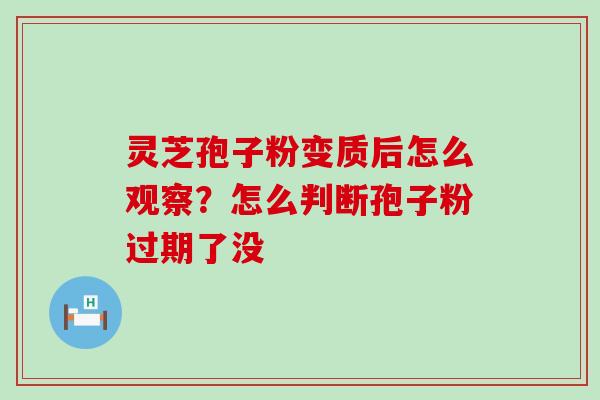 灵芝孢子粉变质后怎么观察？怎么判断孢子粉过期了没