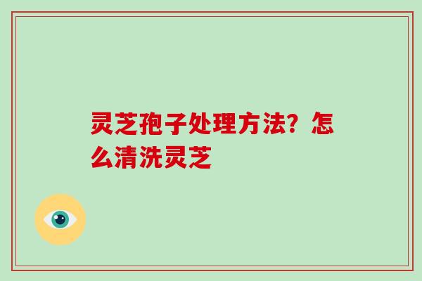 灵芝孢子处理方法？怎么清洗灵芝