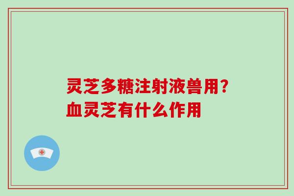 灵芝多糖注射液兽用？灵芝有什么作用