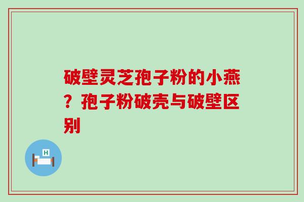 破壁灵芝孢子粉的小燕？孢子粉破壳与破壁区别