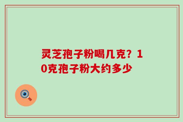 灵芝孢子粉喝几克？10克孢子粉大约多少