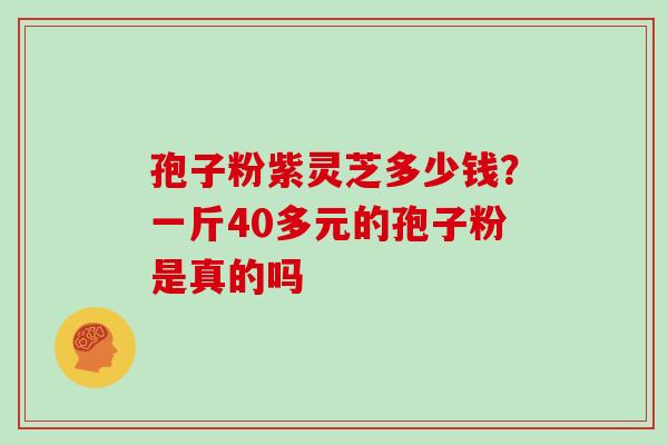 孢子粉紫灵芝多少钱？一斤40多元的孢子粉是真的吗