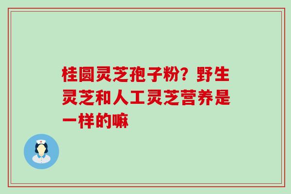 桂圆灵芝孢子粉？野生灵芝和人工灵芝营养是一样的嘛