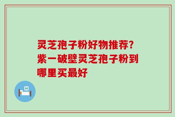 灵芝孢子粉好物推荐？紫一破壁灵芝孢子粉到哪里买好