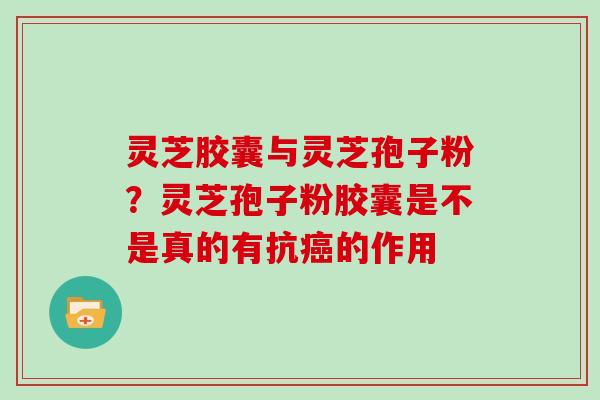 灵芝胶囊与灵芝孢子粉？灵芝孢子粉胶囊是不是真的有抗的作用