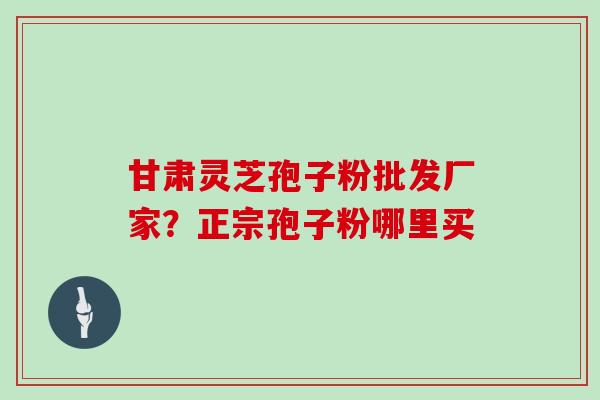 甘肃灵芝孢子粉批发厂家？正宗孢子粉哪里买