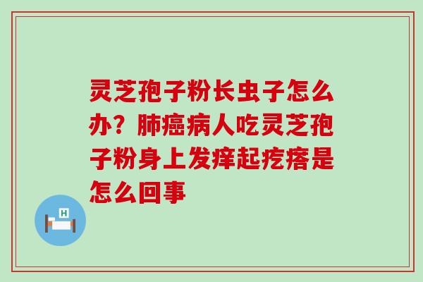 灵芝孢子粉长虫子怎么办？人吃灵芝孢子粉身上发痒起疙瘩是怎么回事