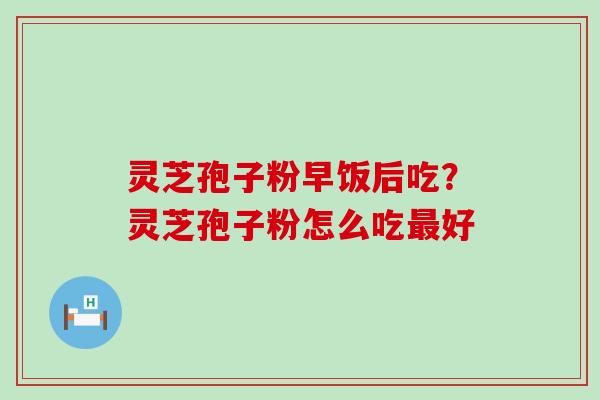 灵芝孢子粉早饭后吃？灵芝孢子粉怎么吃好