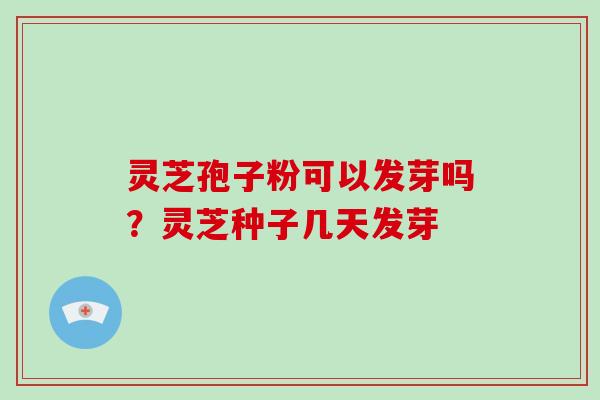 灵芝孢子粉可以发芽吗？灵芝种子几天发芽