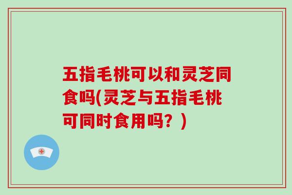 五指毛桃可以和灵芝同食吗(灵芝与五指毛桃可同时食用吗？)