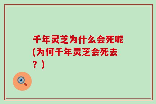 千年灵芝为什么会死呢(为何千年灵芝会死去？)