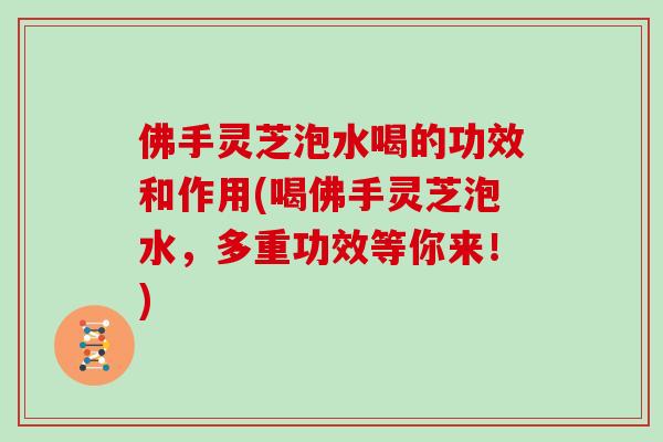 佛手灵芝泡水喝的功效和作用(喝佛手灵芝泡水，多重功效等你来！)