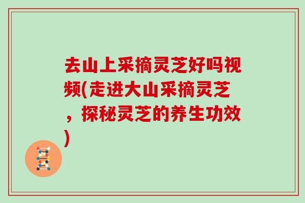 去山上采摘灵芝好吗视频(走进大山采摘灵芝，探秘灵芝的养生功效)