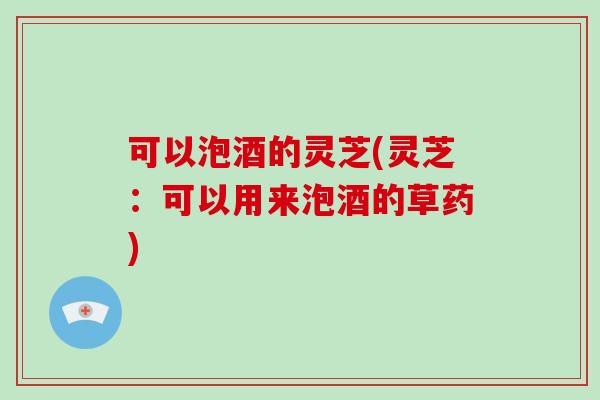 可以泡酒的灵芝(灵芝：可以用来泡酒的草药)