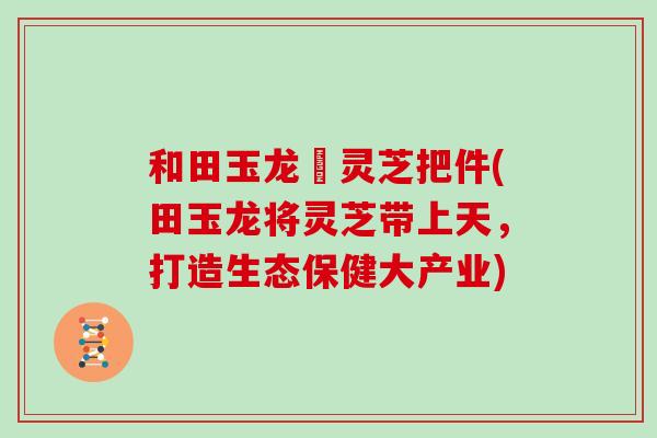 和田玉龙衘灵芝把件(田玉龙将灵芝带上天，打造生态保健大产业)