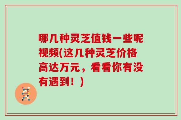 哪几种灵芝值钱一些呢视频(这几种灵芝价格高达万元，看看你有没有遇到！)