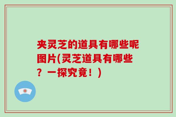 夹灵芝的道具有哪些呢图片(灵芝道具有哪些？一探究竟！)