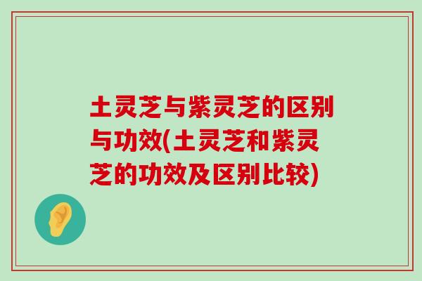 土灵芝与紫灵芝的区别与功效(土灵芝和紫灵芝的功效及区别比较)