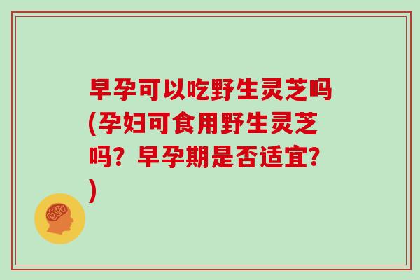 早孕可以吃野生灵芝吗(孕妇可食用野生灵芝吗？早孕期是否适宜？)