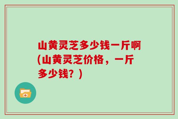 山黄灵芝多少钱一斤啊(山黄灵芝价格，一斤多少钱？)