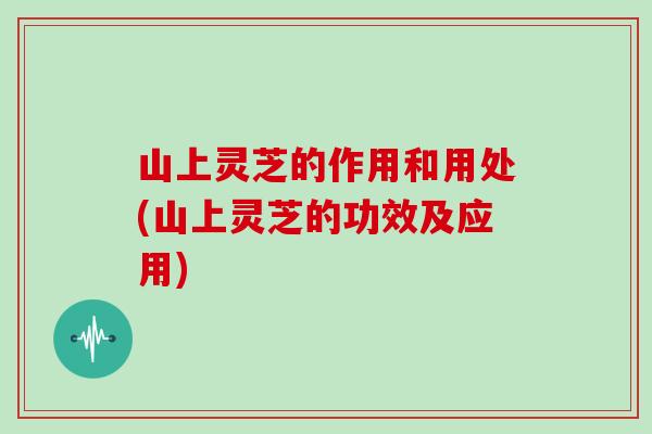 山上灵芝的作用和用处(山上灵芝的功效及应用)