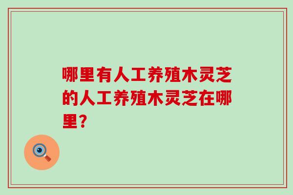 哪里有人工养殖木灵芝的人工养殖木灵芝在哪里？