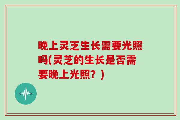 晚上灵芝生长需要光照吗(灵芝的生长是否需要晚上光照？)