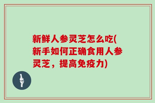 新鲜人参灵芝怎么吃(新手如何正确食用人参灵芝，提高免疫力)