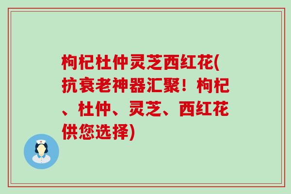 枸杞杜仲灵芝西红花(抗神器汇聚！枸杞、杜仲、灵芝、西红花供您选择)