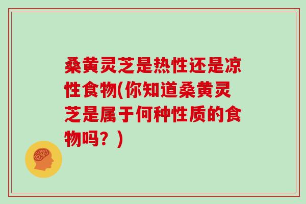 桑黄灵芝是热性还是凉性食物(你知道桑黄灵芝是属于何种性质的食物吗？)