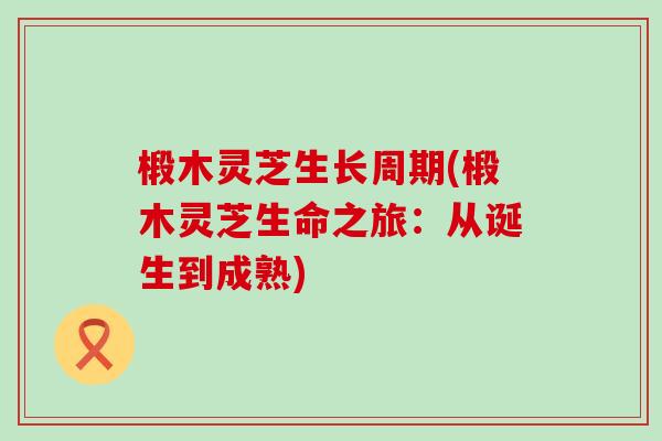 椴木灵芝生长周期(椴木灵芝生命之旅：从诞生到成熟)