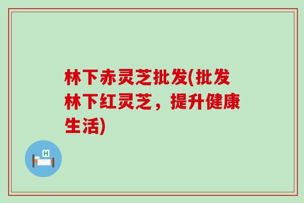 林下赤灵芝批发(批发林下红灵芝，提升健康生活)