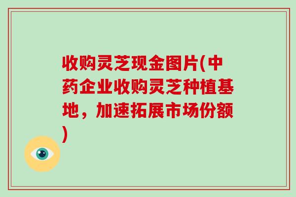 收购灵芝现金图片(企业收购灵芝种植基地，加速拓展市场份额)