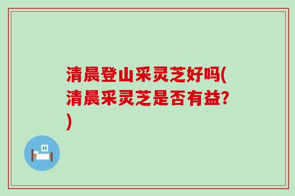 清晨登山采灵芝好吗(清晨采灵芝是否有益？)