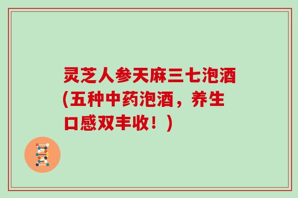 灵芝人参天麻三七泡酒(五种泡酒，养生口感双丰收！)