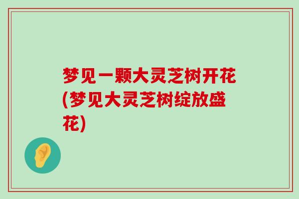 梦见一颗大灵芝树开花(梦见大灵芝树绽放盛花)