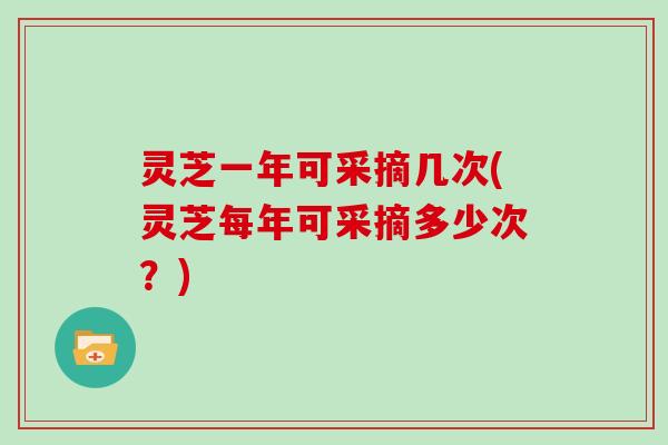 灵芝一年可采摘几次(灵芝每年可采摘多少次？)