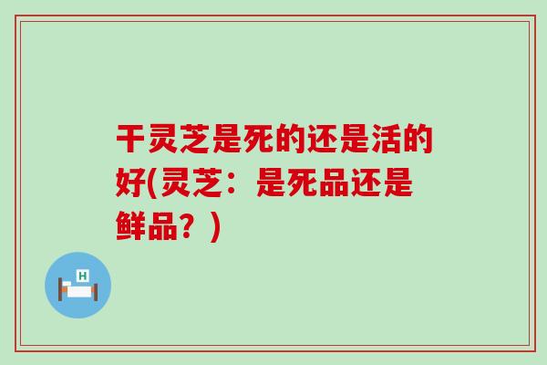 干灵芝是死的还是活的好(灵芝：是死品还是鲜品？)