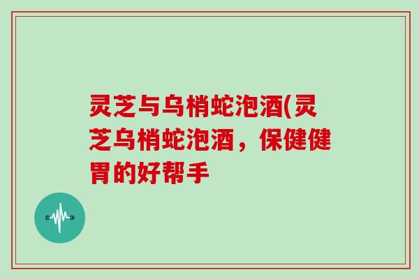 灵芝与乌梢蛇泡酒(灵芝乌梢蛇泡酒，保健健胃的好帮手