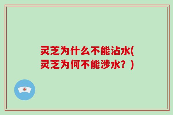 灵芝为什么不能沾水(灵芝为何不能涉水？)