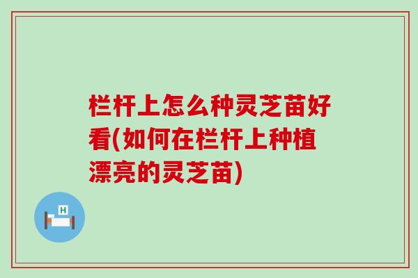 栏杆上怎么种灵芝苗好看(如何在栏杆上种植漂亮的灵芝苗)