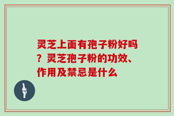 灵芝上面有孢子粉好吗？灵芝孢子粉的功效、作用及禁忌是什么