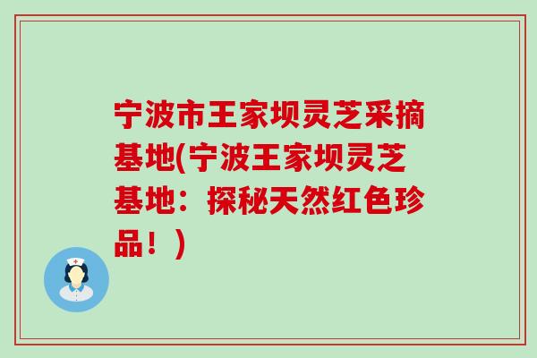 宁波市王家坝灵芝采摘基地(宁波王家坝灵芝基地：探秘天然红色珍品！)