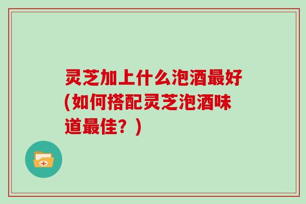 灵芝加上什么泡酒好(如何搭配灵芝泡酒味道佳？)