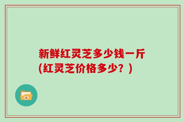 新鲜红灵芝多少钱一斤(红灵芝价格多少？)