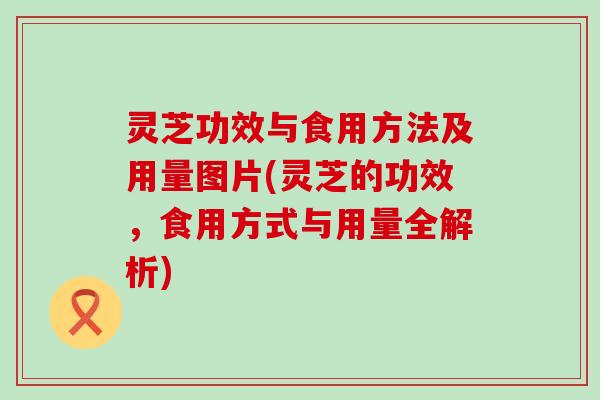 灵芝功效与食用方法及用量图片(灵芝的功效，食用方式与用量全解析)