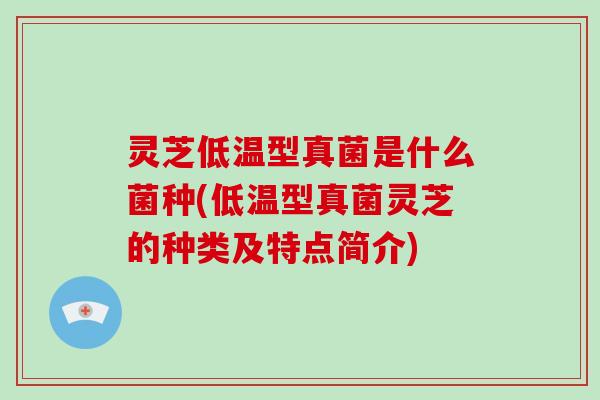 灵芝低温型真菌是什么菌种(低温型真菌灵芝的种类及特点简介)