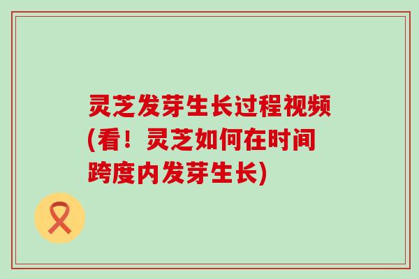 灵芝发芽生长过程视频(看！灵芝如何在时间跨度内发芽生长)